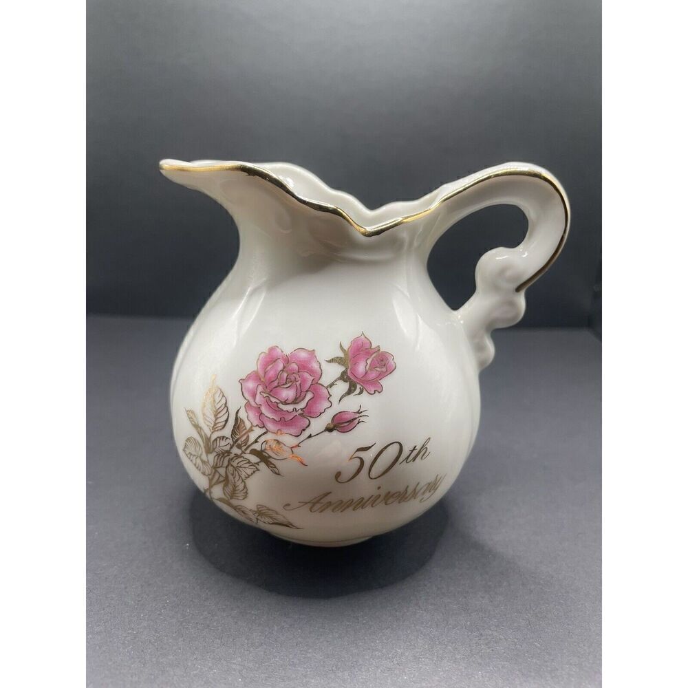 Vintage 50th Anniversary Creamer Romance Rose Collection Treasure Masters Japan